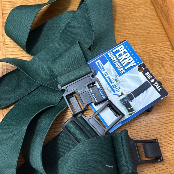 Brand new! Perry Suspenders Big and Tall Hunter Green hooks to your belt - Picture 3 of 5